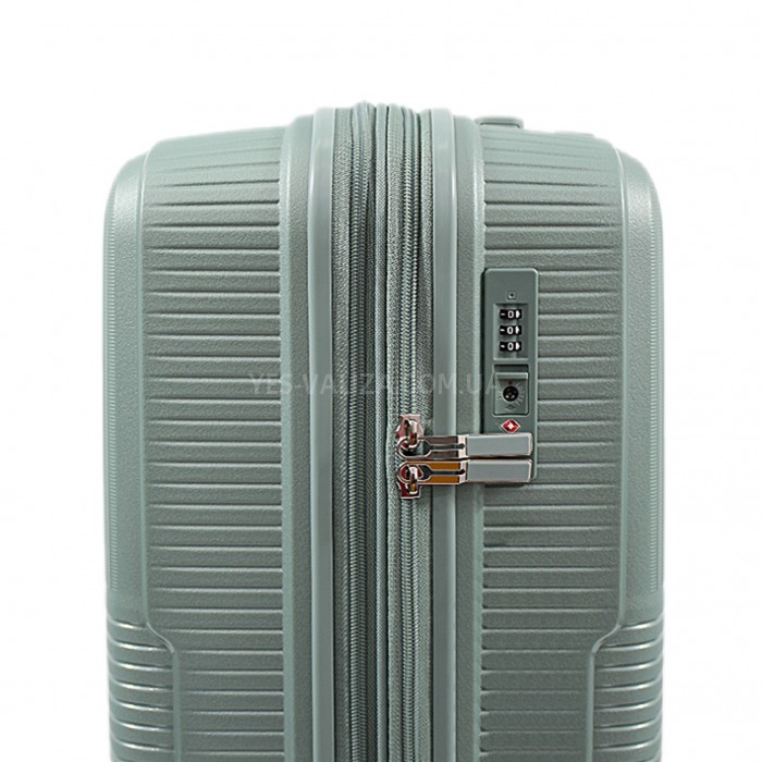 Чемодан ручная кладь S полипропилен оливка 55х40х25+5/54л/3кг/Airtex, фото 8