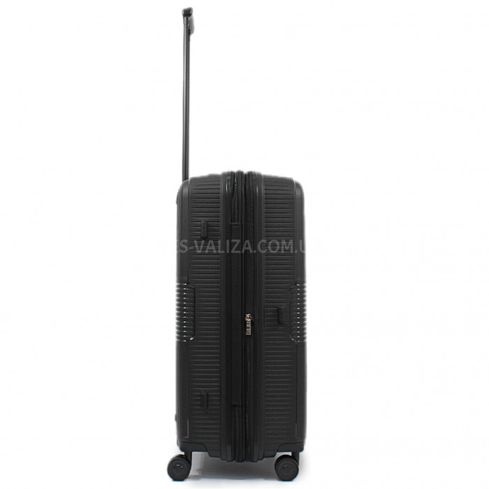 Чемодан средний M полипропилен чёрный 67х47х30+5/88л/3.6кг/Airtex 251, фото 5