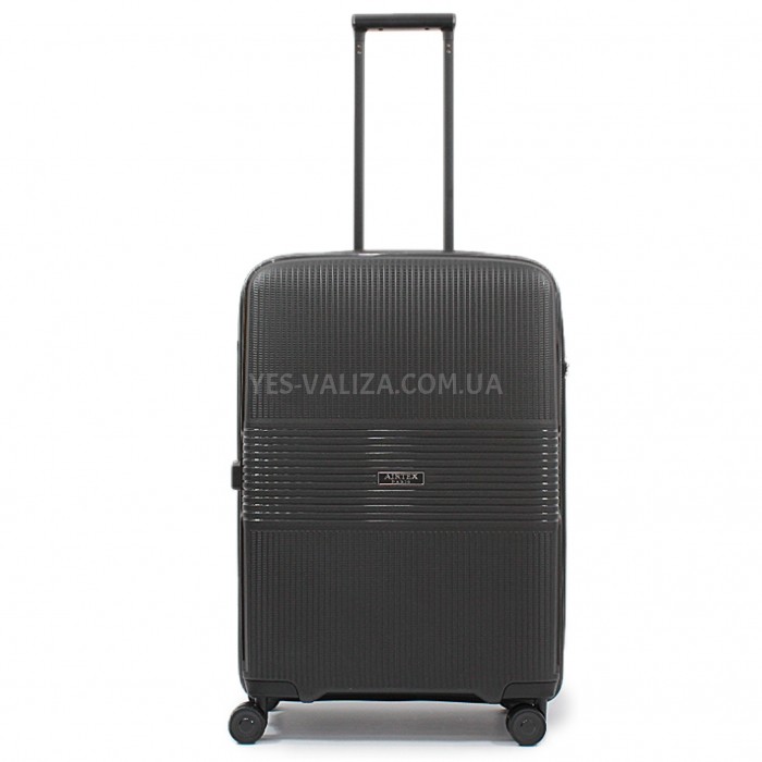 Чемодан средний M полипропилен чёрный 67х47х30+5/88л/3.6кг/Airtex 251, фото 2