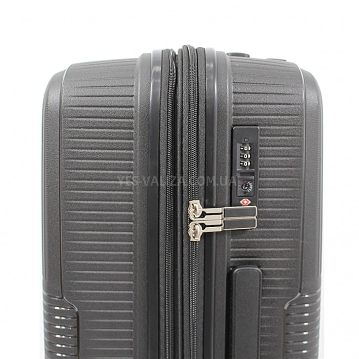 Чемодан средний M полипропилен чёрный 67х47х30+5/88л/3.6кг/Airtex 251, фото 8