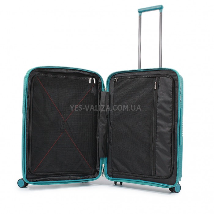 Чемодан средний M полипропилен синий 67х47х30+5/88л/3.6кг/Airtex 251, фото 10