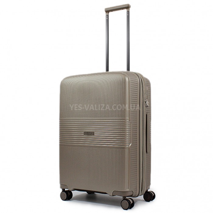 Чемодан средний M полипропилен шампань 67х47х30+5/88л/3.6кг/Airtex 251, фото 1