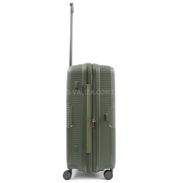 Валіза середня M поліпропілен зелена 67х47х30+5/88л/3.6кг/Airtex 251, фото 5