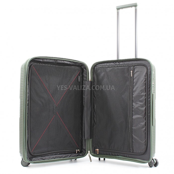 Валіза середня M поліпропілен зелена 67х47х30+5/88л/3.6кг/Airtex 251, фото 10