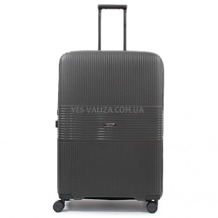 Чемодан большой L полипропилен чёрный 77х53х33+5/133л/4.3кг/Airtex 251, фото 2