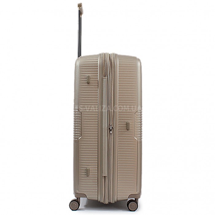 Валіза велика L поліпропілен шампань 77х53х33+5/133л/4.3кг/Aitex 251, фото 5