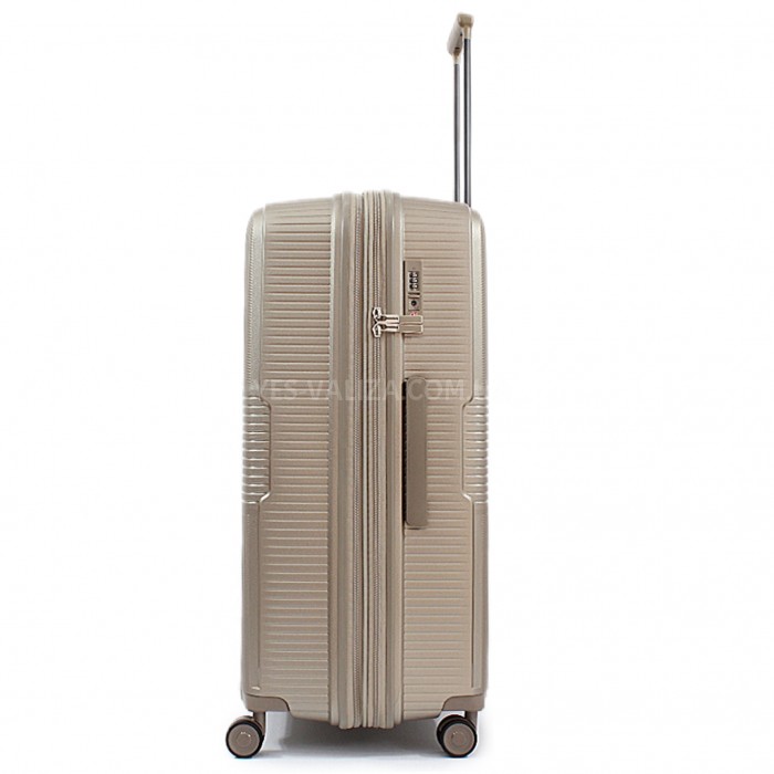 Чемодан большой L полипропилен шампань77х53х33+5/133л/4.3кг/Airtex 251, фото 4