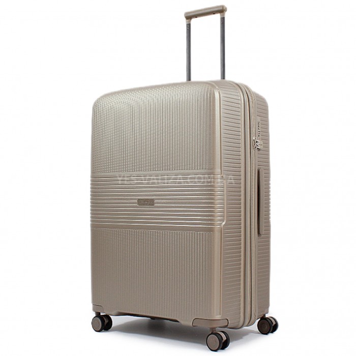 Чемодан большой L полипропилен шампань77х53х33+5/133л/4.3кг/Airtex 251, фото 1