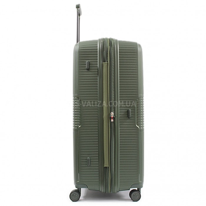 Валіза велика L поліпропілен зелена 77х53х33+5/133л/4.3кг/Aitex 251, фото 5