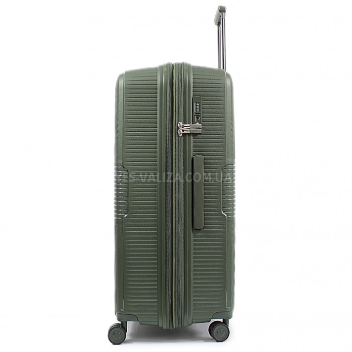 Валіза велика L поліпропілен зелена 77х53х33+5/133л/4.3кг/Aitex 251, фото 4