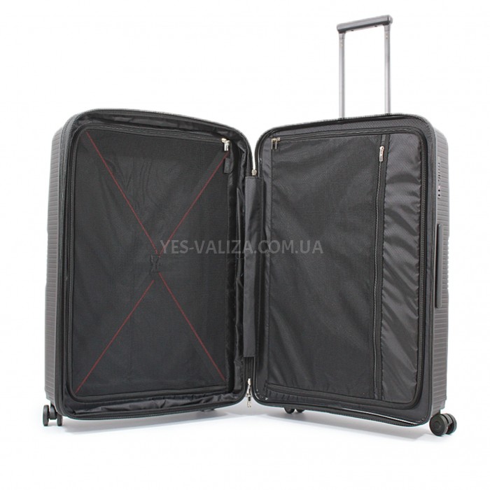 Набор чемоданов Франция (L M S-3шт) полипропилен чёрный/Airtex 251, фото 8