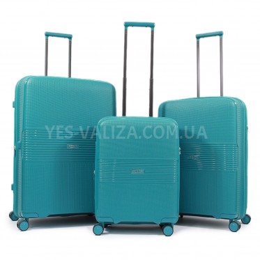 Набор чемоданов Франция (L M S-3шт) полипропилен синий/Airtex 251