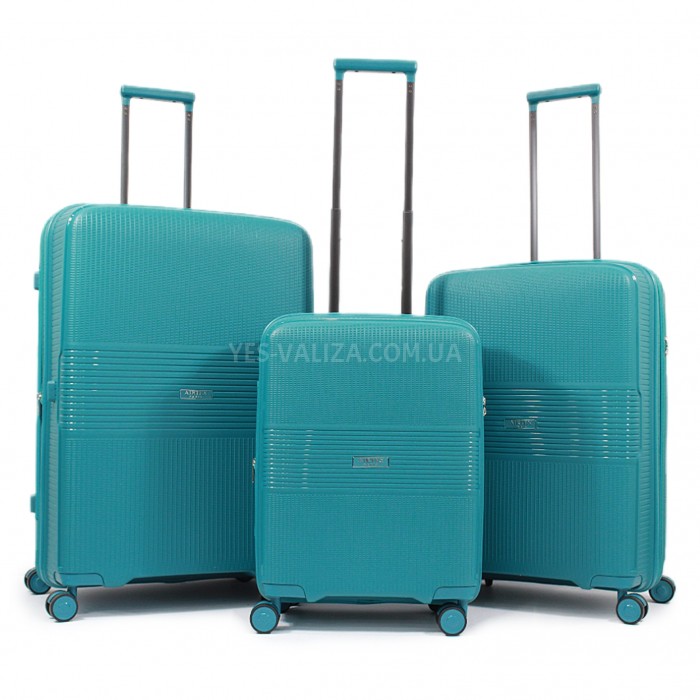 Набор чемоданов Франция (L M S-3шт) полипропилен синий/Airtex 251, фото 1