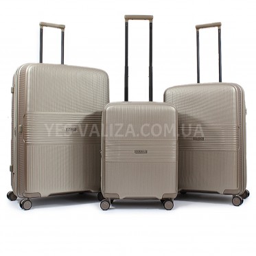 Набір валіз Франція (L M S-3шт) поліпропілен шампань/Airtex 251