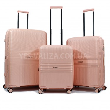 Набір валіз Франція (L M S-3шт) поліпропілен рожевий/Airtex 251