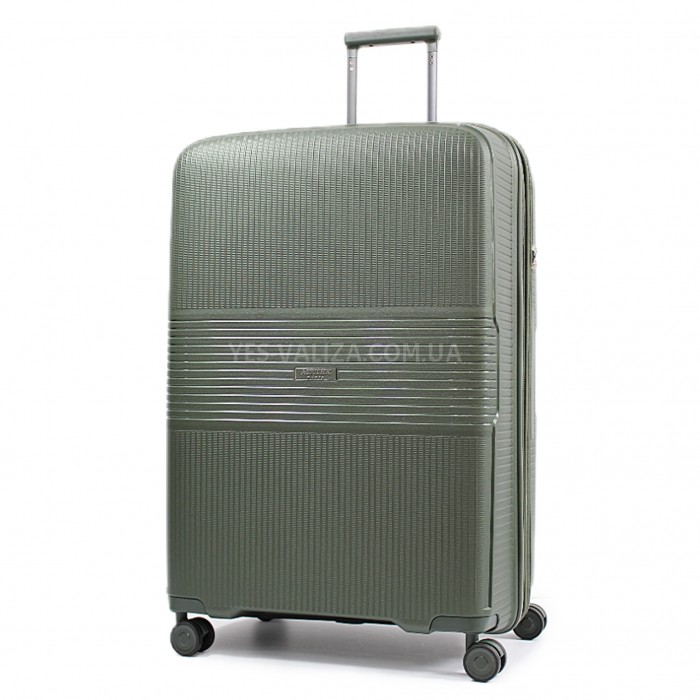 Набор чемоданов Франция (L M S-3шт) полипропилен зелёный/Airtex 251, фото 3