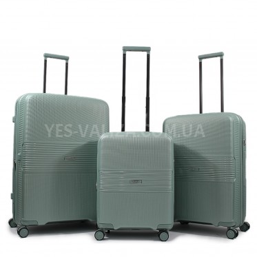 Набор чемоданов Франция (L M S-3шт) полипропилен оливка/Airtex 251