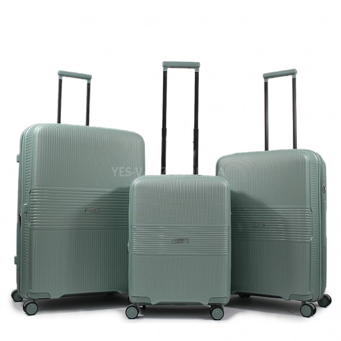 Набор чемоданов Франция (L M S-3шт) полипропилен оливка/Airtex 251, фото 1