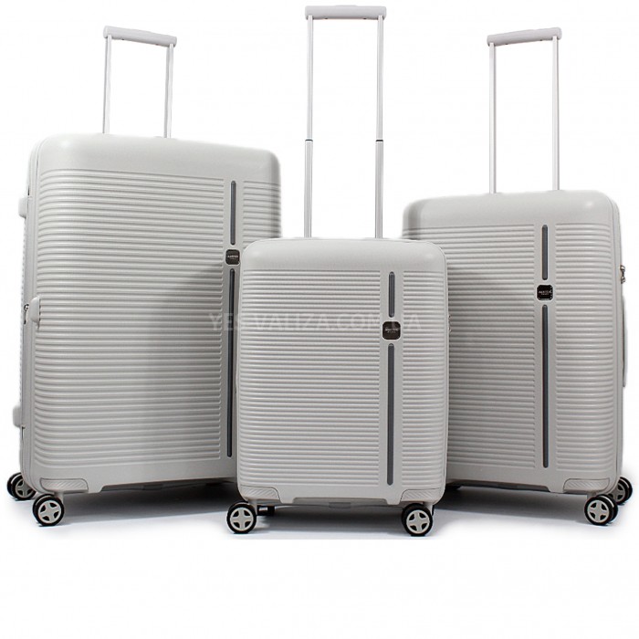 Набор чемоданов Франция (L M S-3шт) полипропилен серый/Airtex 252, фото 1
