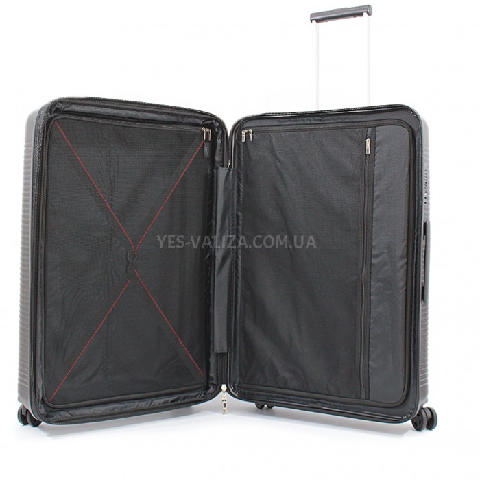 Валіза велика L поліпропілен чорна 78х54х32+5/124л/4.8кг/Airtex 252, фото 10