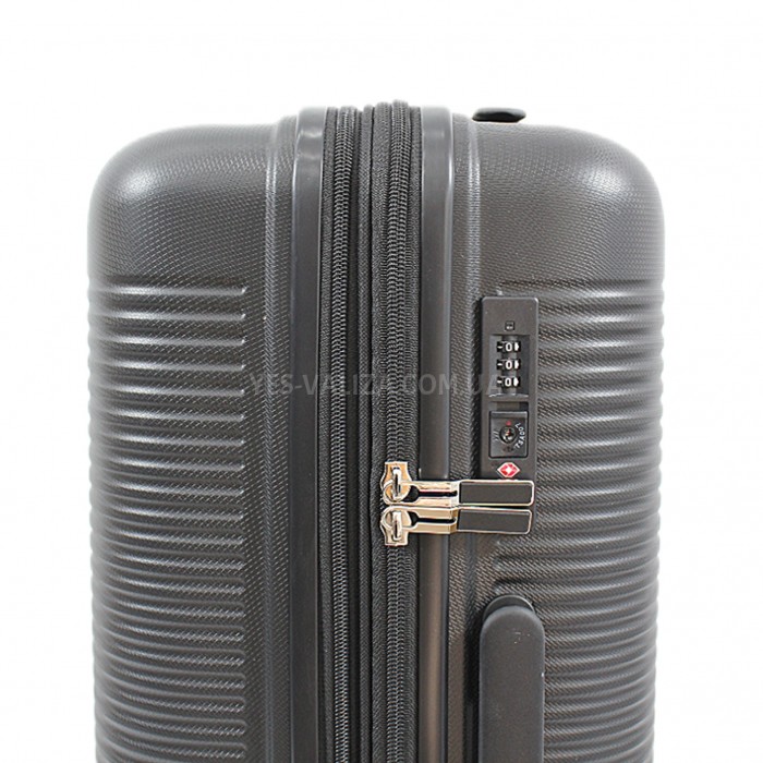 Валіза велика L поліпропілен чорна 78х54х32+5/124л/4.8кг/Airtex 252, фото 8