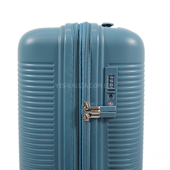 Чемодан ручная кладь S полипропилен синий 55х40х22+5/45л/3.1кг/Airtex, фото 8