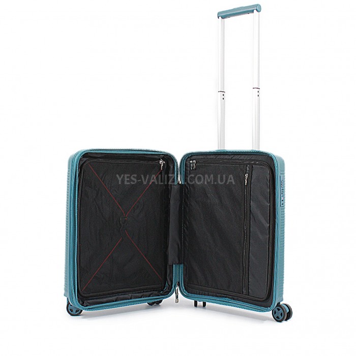 Валіза ручна поклажа S поліпропілен синя 55х40х22+5/45л/3.1кг/Airtex, фото 10