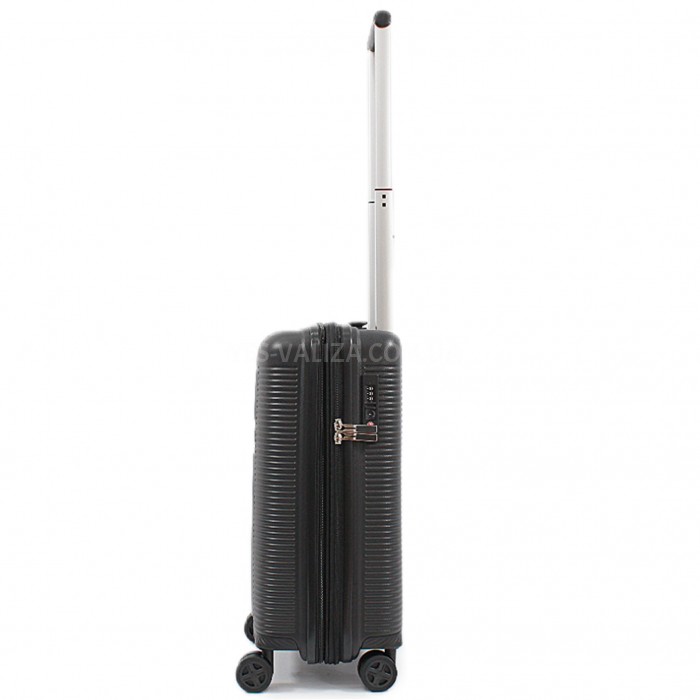 Валіза ручна поклажа S поліпропілен чорна 55х40х22+5/45л/3.1кг/Airtex, фото 4