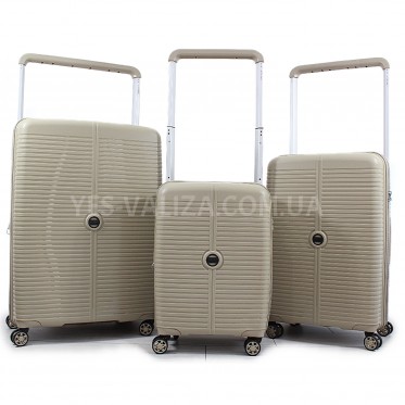 Набір валіз Франція (L M S-3шт) поліпропілен шампань/Airtex 648