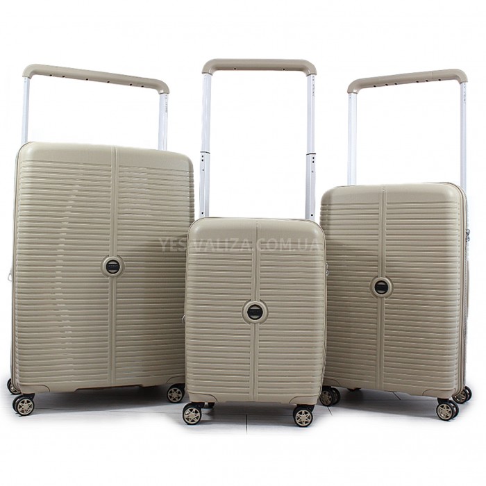 Набор чемоданов Франция (L M S-3шт) полипропилен шампань/Airtex 648, фото 1