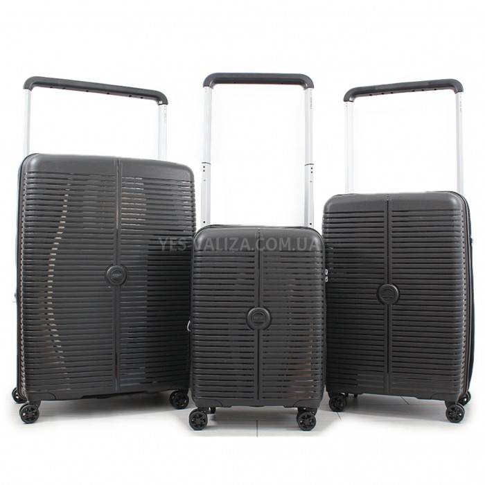 Набір валіз Франція (L M S-3шт) поліпропілен пудра/Airtex 648, фото 1