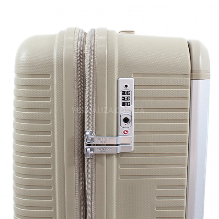 Чемодан ручная кладь S полипропилен шампань 55х39х23+5/46л/3.2кг/Airtex, фото 8