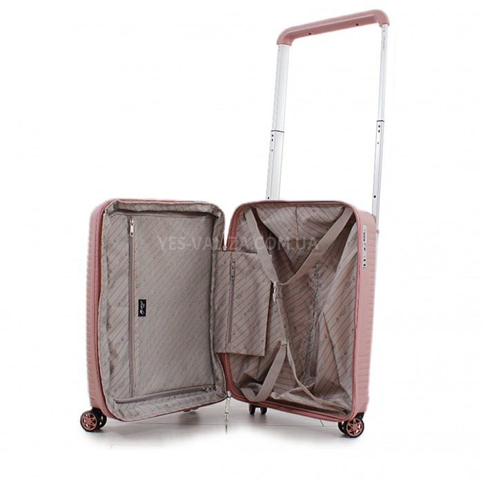 Валіза ручна поклажа S поліпропілен пудра 55х39х23+5/46л/3.2кг/Airtex, фото 10