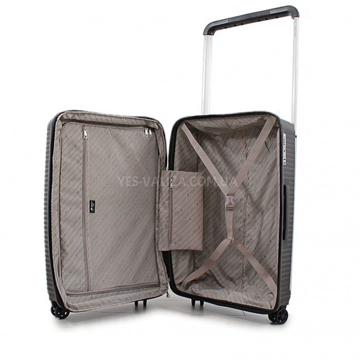 Чемодан средний M полипропилен чёрный 68х44х28+5/79л/3.9кг/Airtex 648, фото 10