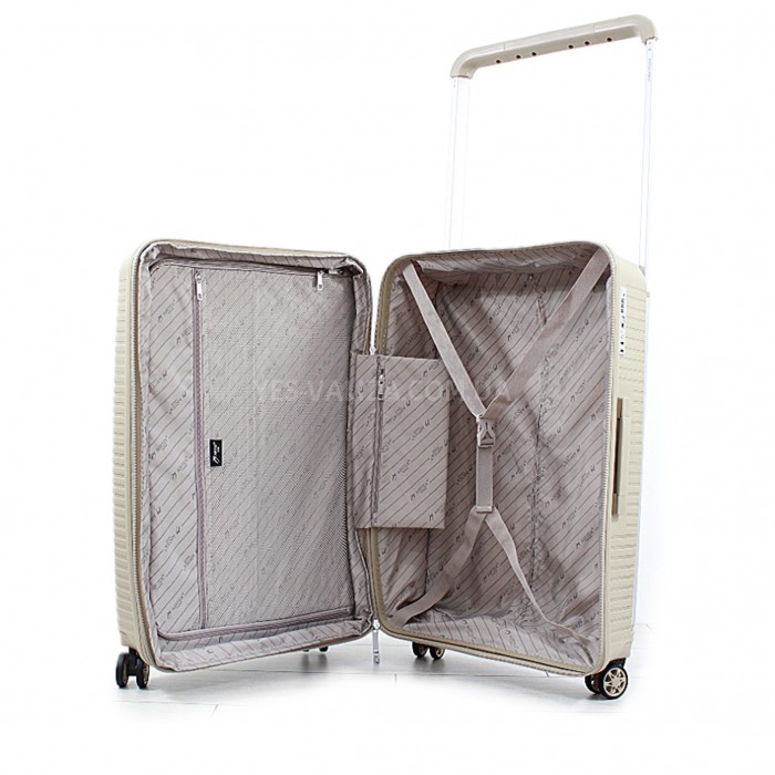 Валіза середня M поліпропілен шампань 68х44х28+5/79л/3.9кг/Airtex 648, фото 10