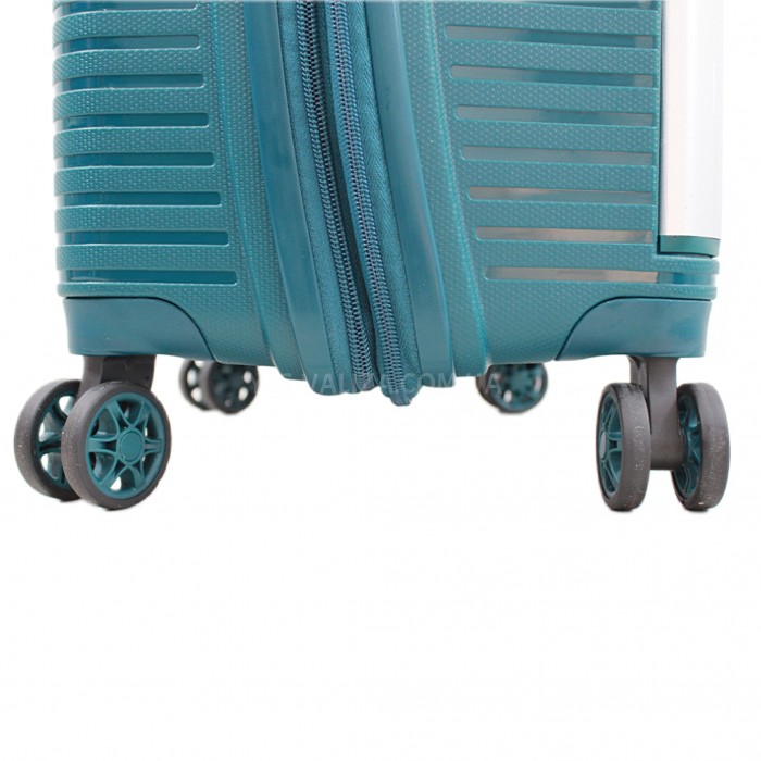 Валіза середня M поліпропілен зелена 68х44х28+5/79л/3.9кг/Airtex 648, фото 9