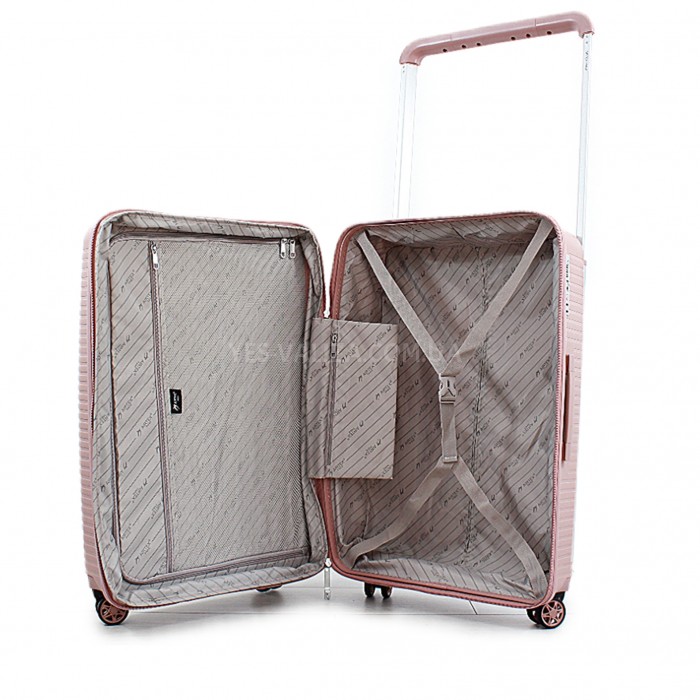 Чемодан средний M полипропилен пудра 68х44х28+5/79л/3.9кг/Airtex 648, фото 10