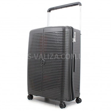 Чемодан большой L полипропилен чёрный 78х54х32+5/129л/4.9кг/Airtex 648