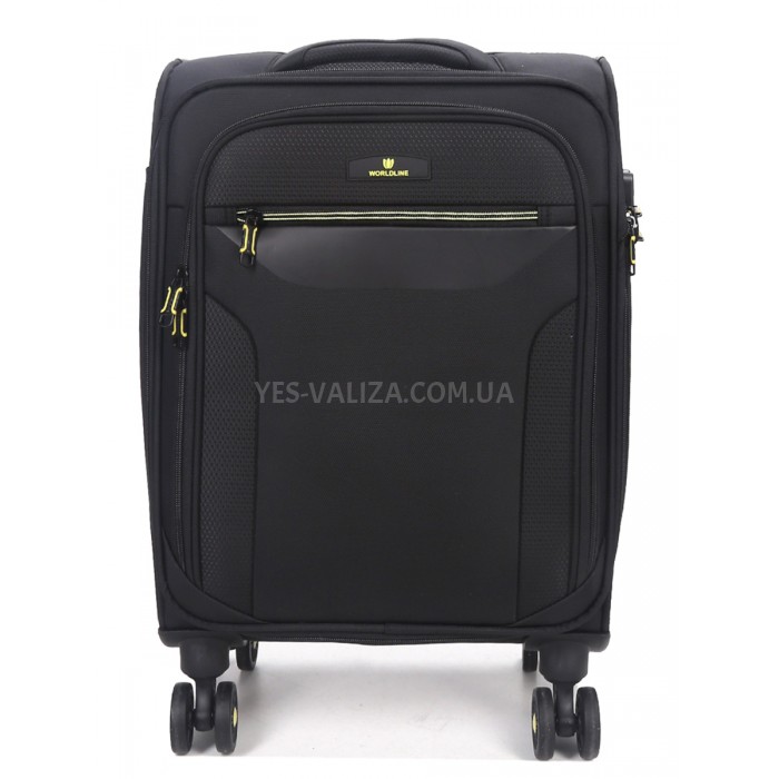 Чемодан малый S ткань чёрный 55х36х20(+5)см/37л/2.8кг/Worldline 616, фото 3