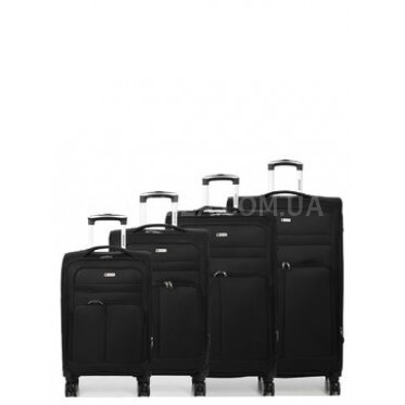 Набір валіз Франція (XL+L M S-4шт) тканина чорний/Worldline 619