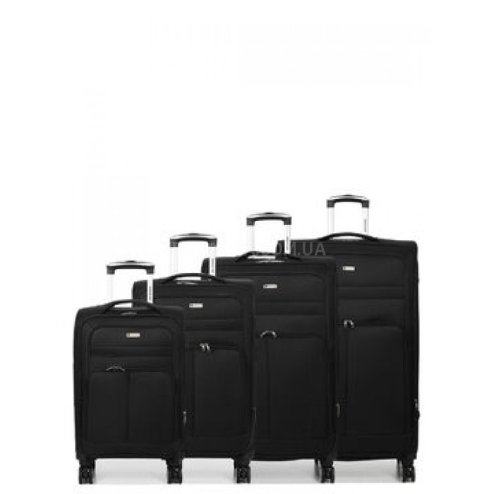Набір валіз Франція (XL+L M S-4шт) тканина чорний/Worldline 619, фото 1