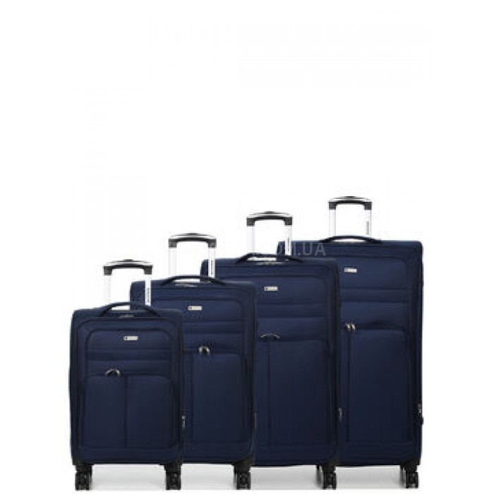 Набір валіз Франція (XL+L M S-4шт) тканина синій/Worldline 619, фото 1