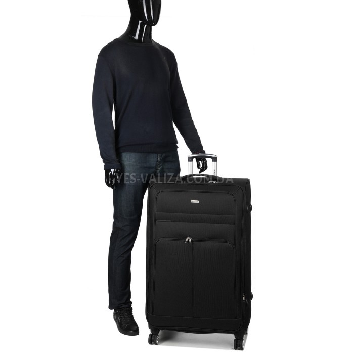 Чемодан гигант XL ткань чёрный 89х54х35(+5)см/145л/4.8кг/Worldline 619, фото 16