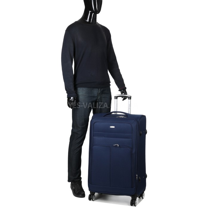 Валіза велика L тканина синя 79х49х32(+5)см/111л/4.2кг/Worldline 619, фото 16