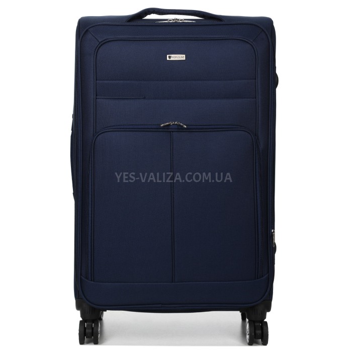 Чемодан большой L ткань синий 79х49х32(+5)см/111л/4.2кг/Worldline 619, фото 3
