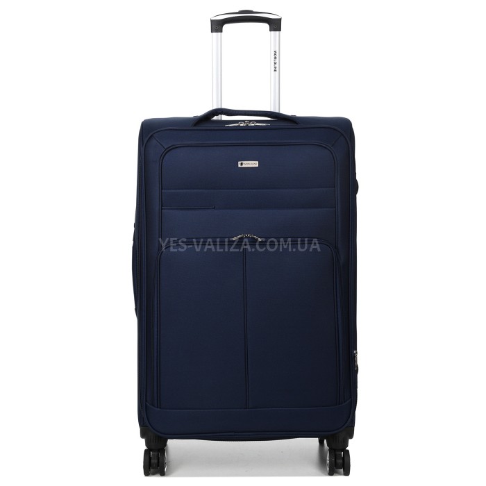 Чемодан большой L ткань синий 79х49х32(+5)см/111л/4.2кг/Worldline 619, фото 1