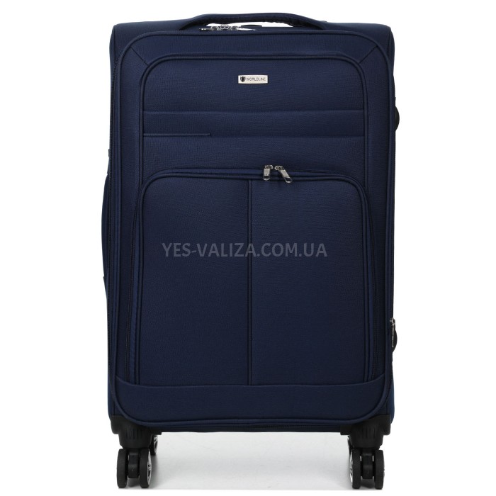 Валіза середня M тканина синя 69х42х29(+5)см/77л/3.6кг/Worldline 619, фото 3