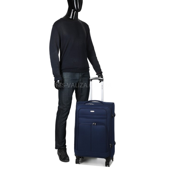 Валіза середня M тканина синя 69х42х29(+5)см/77л/3.6кг/Worldline 619, фото 16