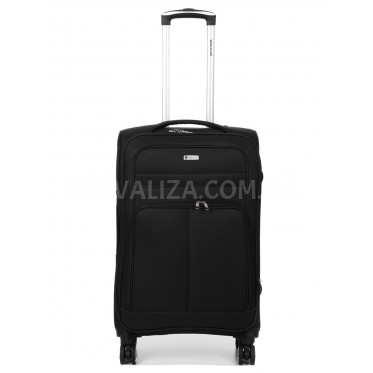 Чемодан средний M ткань чёрный 69х42х29(+5)см/77л/3.6кг/Worldline 619