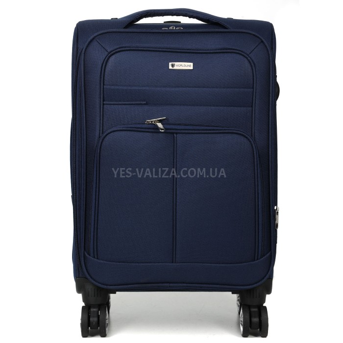 Чемодан малый S ткань синий 59х40х25(+5)см/45л/3кг/Worldline 619, фото 3